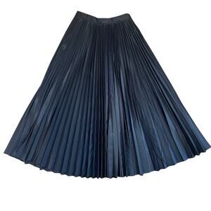 Vintage w/Tags 80s 90s Evan Picone Black Pleated Maxi Long Skirt Modest Sz Small